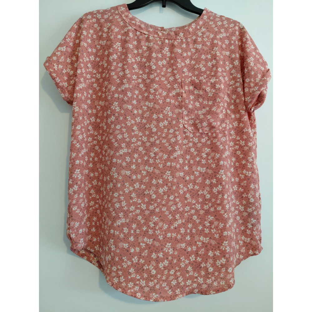 Buffalo David Bitton Ladies' Crewneck Short Sleeve Top Size Small Pink Floral S - Picture 1 of 4